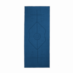 Yoga Mat Towel with Slip-Resistant Fabric and Posture Alignment Lines