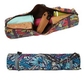 Stylish Printed Portable Gym Fitness Yoga Mat Canvas Carry Pouch Shoulder Bag