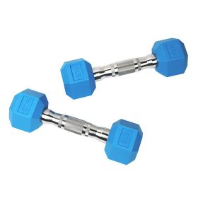 Rubber Coated Hex Dumbbell in Pairs Single